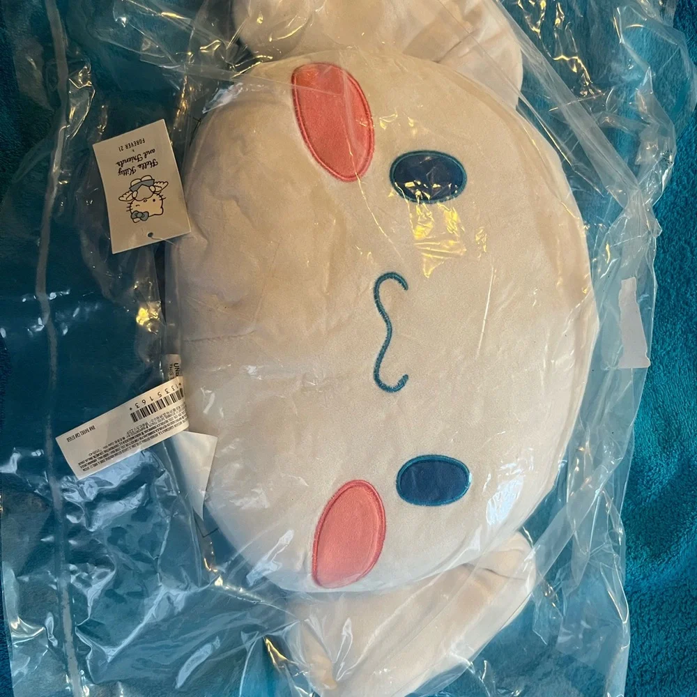 Cinnamoroll Hello Kitty Sanrio White Plush Pillow Pink and Blue Accents NWT - Picture 3 of 8